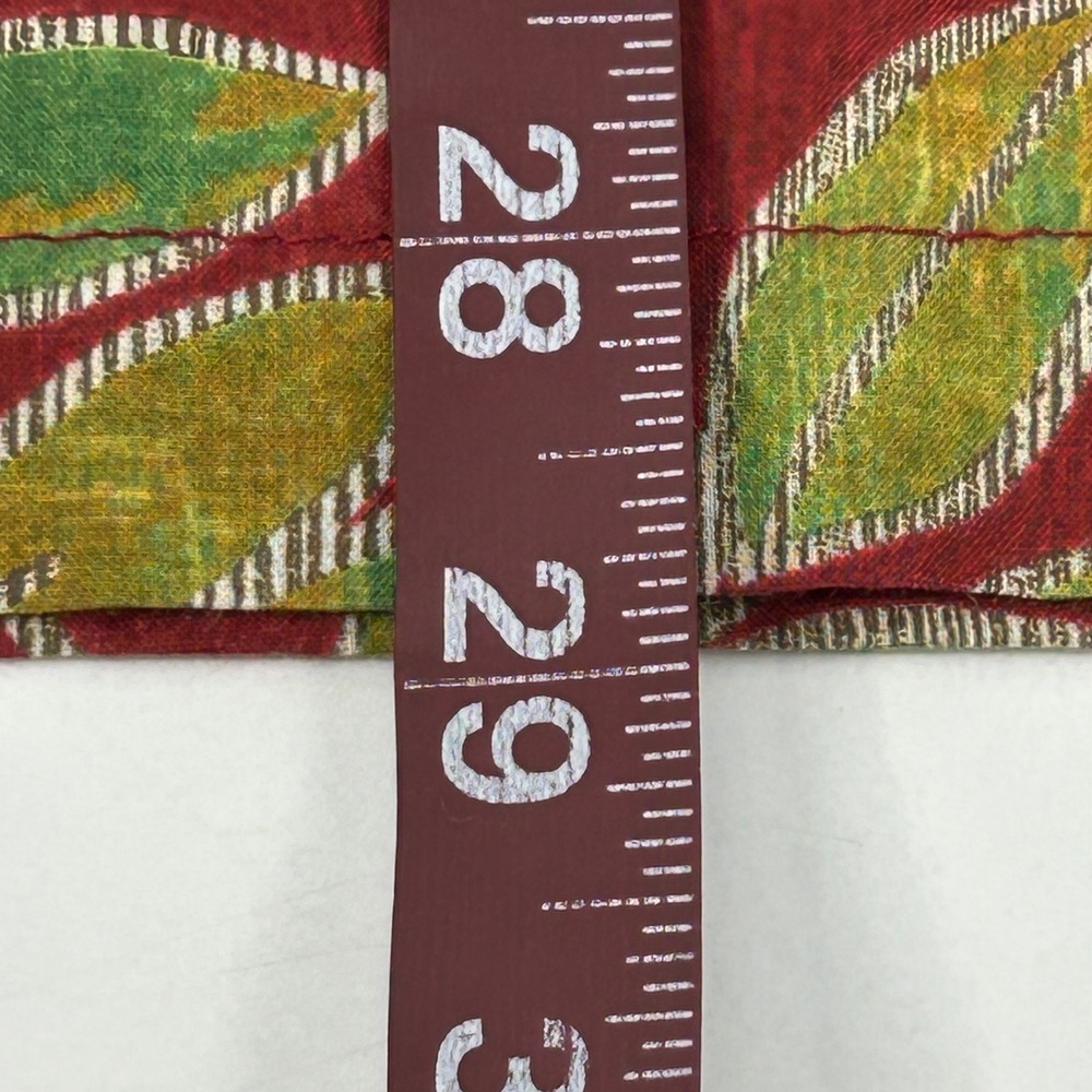 Tori Richard Shirt Men's Medium Red Green Leaf Print Short Sleeve Button Up - Picture 9 of 9